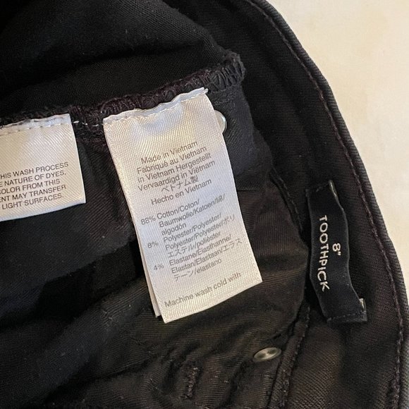 J.Crew 8" Stretchy Toothpick Skinny Jean in True Black - Picture 5 of 5